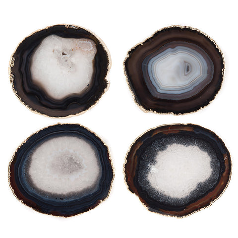 Gold Trimmed Agate Coasters